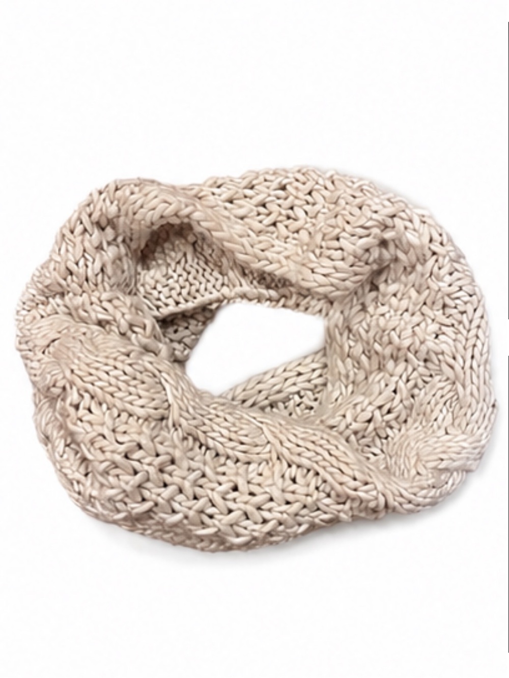 Cozy Chunky Knit Infinity Scarf in Cream